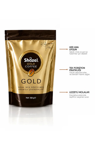 Shazel 3 Adet Gold Çözünebilir Granül Kahve 100 gr %100 Arabica