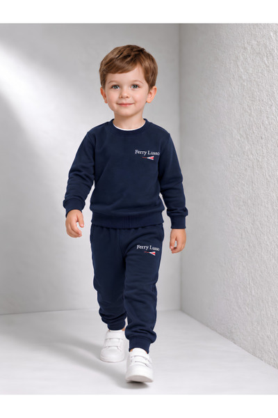 MİLANO KİDS Boys' Stylish Comfortable Top and Bottom Tracksuit Sweat Set