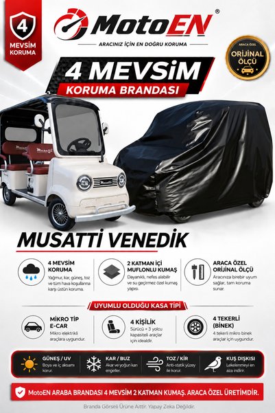 MotoEN Musatti Venedik Nostalji Elektrikli Araba Brandası SİYAH 4 Teker Motor...