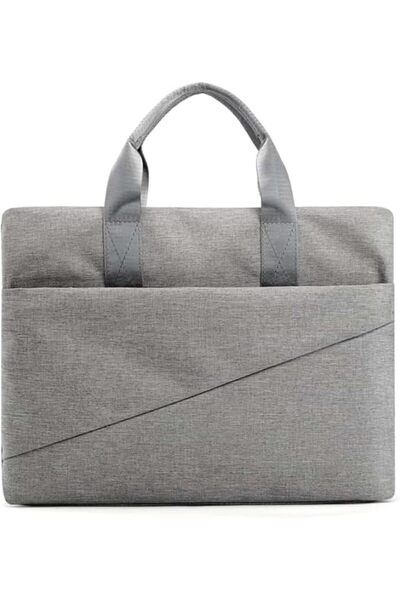ALMEKAQUZ Canvas Laptop Sleeve Bag 41x30x6cm Grey Briefcase Organizer