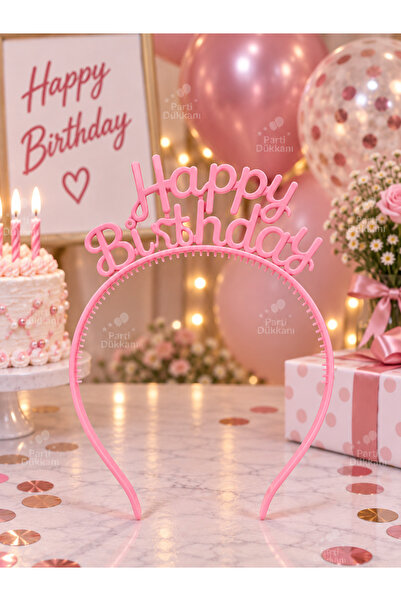 Parti Dükkanı Happy Birthday Pink Mica Crown – Birthday Party Crown
