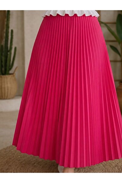 modapark.ist Women's Leather-Look Pleated Skirt