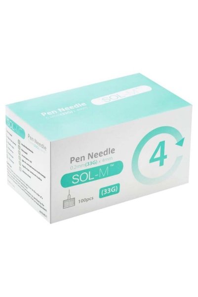 SOL-M إبرة قلم 33G 4 مم 100 قطعة