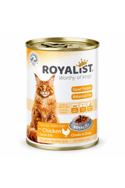 Royalist Chunks in Gravy – hrană umedă completă pentru pisici adulte, cu pui,...