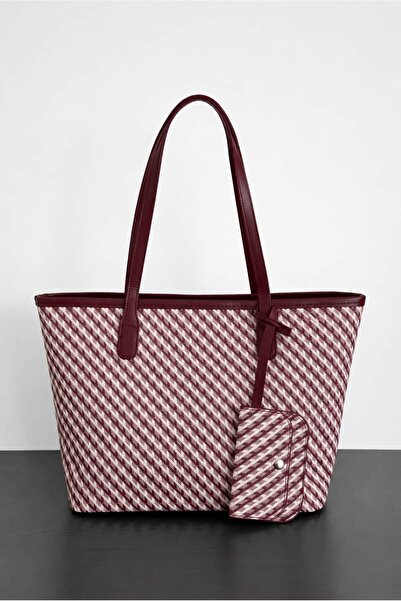 Yuka Atelier Riva Patterned Shopper Tote Bag - Tote Bag with Zippered Detacha...