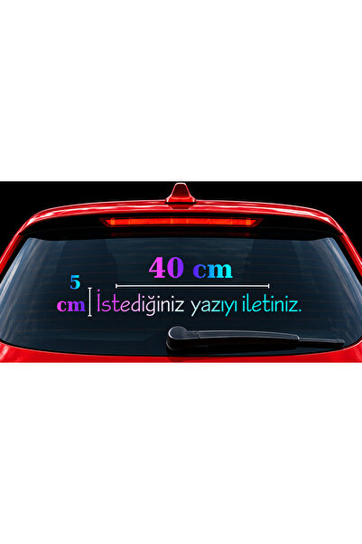 Genel Markalar Kişiye Özel Araç Arka Cam Sticker, Hologram, Folyo kesim Siyah...