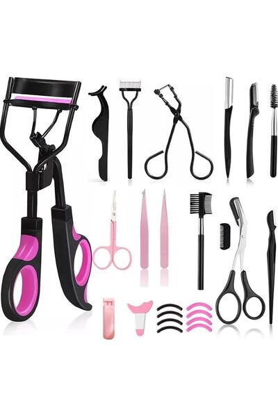 Tazweeq Eyelash Curler Kit 17 Pcs Professional Makeup Tools Set Purple