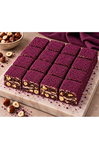 sweetora Mor Velvetli Fındıklı Baklava Lokum 1 KG
