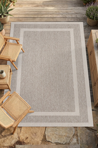 HÜNKAR HALI Roma Vizon Bej İnce Sisal Kilim Yıkanabilir Kaymaz Taban Leke Tut...
