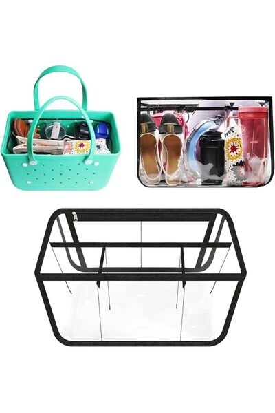 TERRIFI Clear Beach Bag Organizer, Original Accessories for Bogg Bag, X Large...