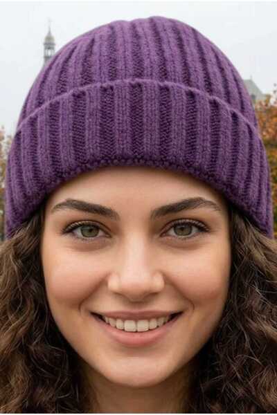 Uniquetrenders Women's Ribbed Folded Knitwear Winter Beanie