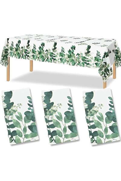 NALACAL Disposable Tablecloth, Plastic Rectangular Table Cover Waterproof, Tr...