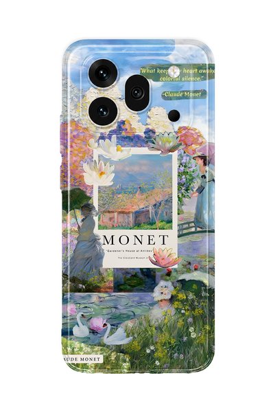 FLAMENKO Honor 600 Pro Compatible Monet Collage Pattern Transparent Phone Case