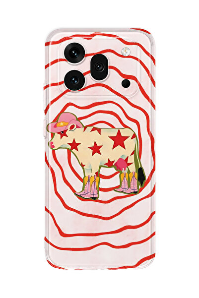 FLAMENKO Honor 600 Pro Compatible Cowboy Cow Pattern Transparent Phone Case