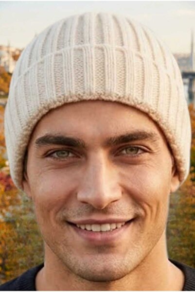 Uniquetrenders قبعة شتوية منسوجة مضلعة للرجال