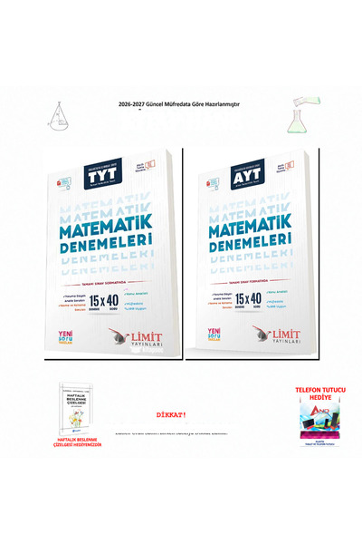 Limit Yayınları 2026-2027 TYT AYT Matematik Branş Denemeleri 2'li Set
