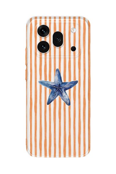 FLAMENKO Honor 600 Pro Compatible Starfish Patterned Transparent Phone Case