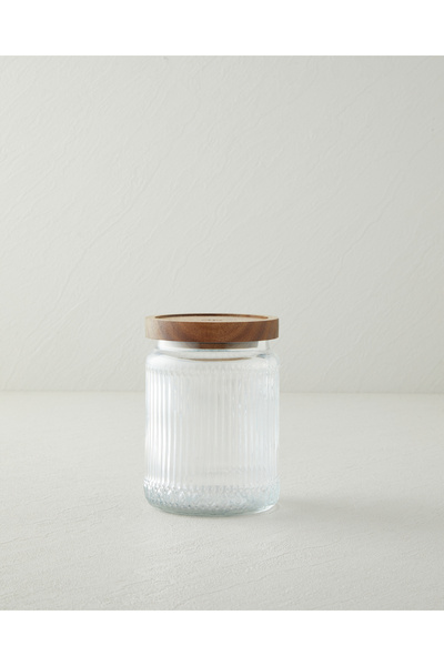 English Home Rustic Wood Soda Cam Kavanoz 480 ml Şeffaf