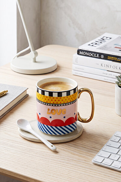 Kitchen Life Φλιτζάνι καφέ/τσαγιού από πορσελάνη Pop Art Love 270 ml