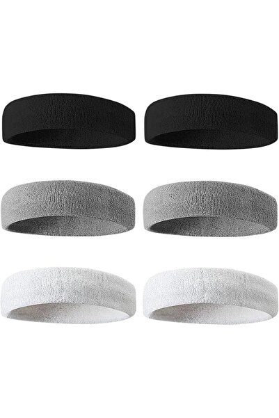 JOYZZZ Sports Headband Men, 6 Pack Athletic Sweatbands, Quick Dry Absorbent T...