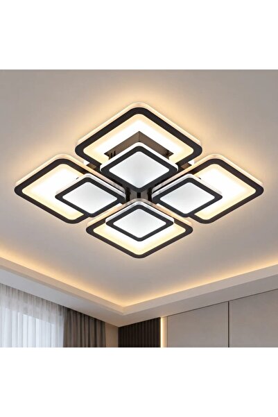 Flippy Πολυέλαιος LED με Τηλεχειριστήριο SUSAN 96W, 4 Τετράγωνα, Ψυχρό/Θερμό/...