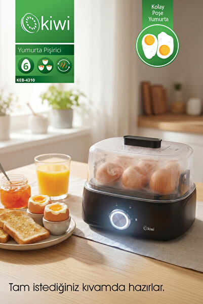 Kiwi KEB-4310 Yumurta Pişirici | 6 Yumurta | Poşe ve Buharda Pişirme | 3 Kıva...