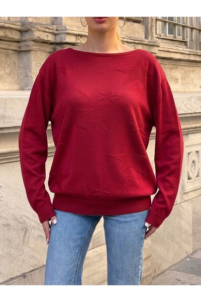 MENSAR OTANTİK Women's Star Patterned Knitwear Sweater 40-46