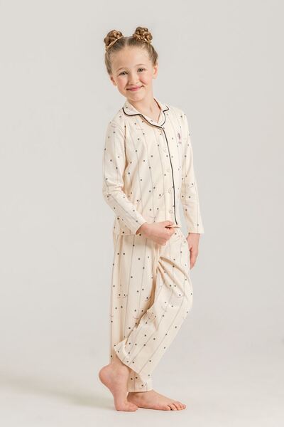 U.S. Polo Assn. 4-14 Years Licensed Us Polo Assn Girls' Set-Latte