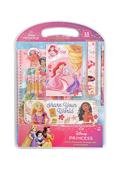 Frocx Disney Prensesler Share 11 Parça Kırtasiye Seti - A5 Spiralli Defter, A...