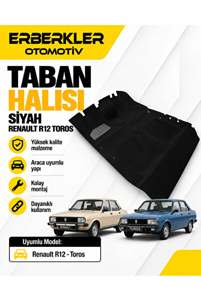 ERBERKLER TABAN HALISI SİYAH RENAULT R12 TOROS