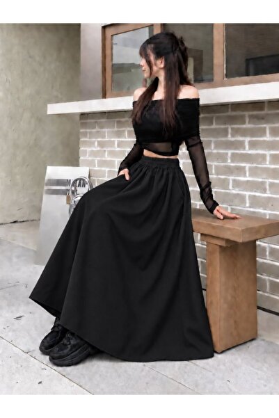 Kokosh moda تنورة نسائية طويلة بخصر عالي على شكل جرس