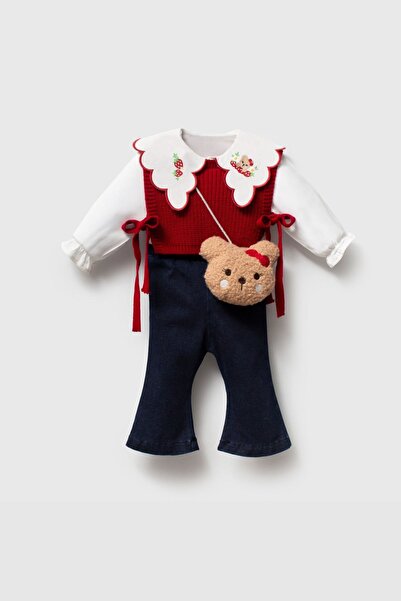 HAUSEkids 9-24 Months Asya Nerissa Baby Girl 4-Piece Set-Red