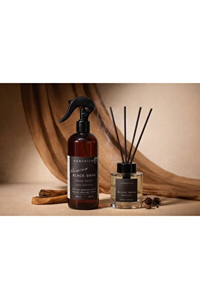 HOMERİUM Black Swan Sprey ve Çubuklu Oda Kokusu 2'li Set