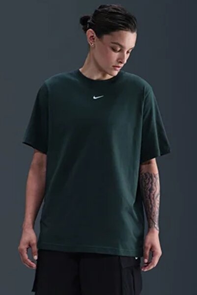 Nike Sportswear Organic Cotton Loose Fit T-shirt Kadın Nakış Swooslu Bol Kesi...