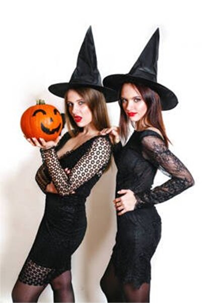 ÖZBEK Halloween Cadı Şapkası Siyah
