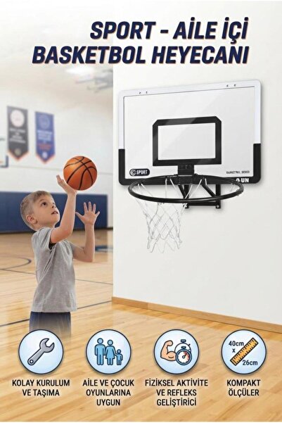 Tıfıl Toys Basketbol Potası ve Topu Gelişimsel Fayda Sağlayan 40 CM Top Şişir...