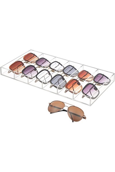 Homarket Acrylic Sunglasses Storage Organizer with 6 Slots Clear Eyeglass Sto...