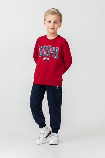 U.S. Polo Assn. طقم أولاد من 4-14 سنة مرخص من US Polo Assn - أحمر