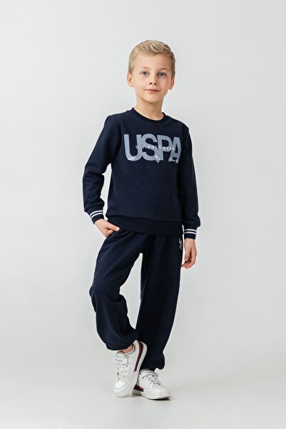U.S. Polo Assn. طقم أولاد من 4-14 سنة مرخص من US Polo Assn - أزرق داكن