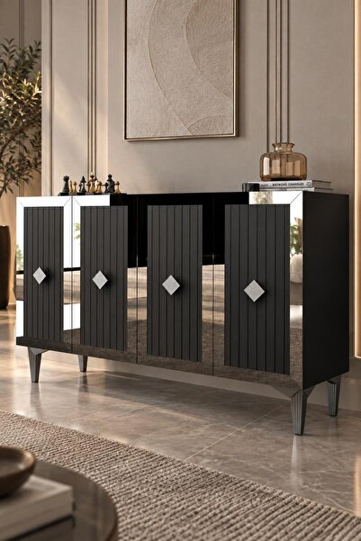 Modova Home 120MHK4AG LİNNA LAZER PLEKSİ DESEN KONSOL ANTRASİT-GÜMÜŞ