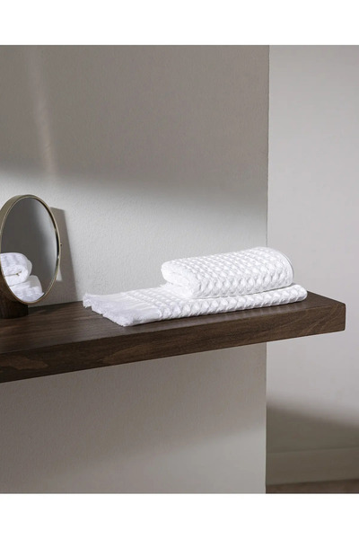 Madame Coco Marlie 2-Pack 100% Cotton Hand Towels - White - 30X45 cm