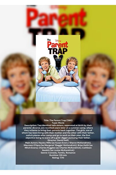 OEM Ινφορματική Αφίσα The Parent Trap, Κλασική Κωμωδία, Χαρτόνι 250γρ., A4