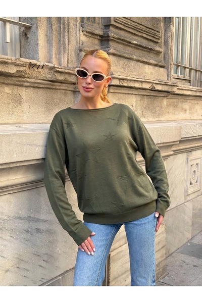 MENSAR OTANTİK Women's Star Patterned Knitwear Sweater 40-46