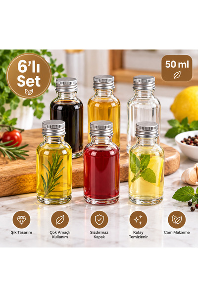 ARVALE 6 قطع من زجاجات الزنجبيل الزجاجية سعة 50 مل - زجاجة مشروبات صغيرة بغطا...
