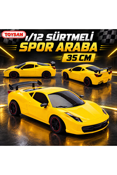 Toysan 1/12 SÜRTMELİ SARI SPOR ARABA FER 35 cm 1 ADET