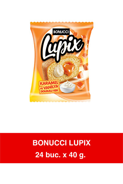 Bonucci Lupix Σφουγγαρόπιτα με γέμιση Καραμέλα & Βανίλια – 40γρ x 12 Τεμάχια ...
