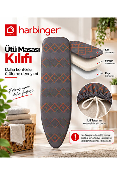 Devecioğlu Harbinger (HEDİYELİ) Isıya Dayanıklı Ütü Masası Kılıfı