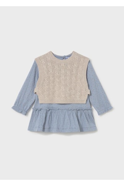 MAYORAL Baby Girl Blue Dress and Vest