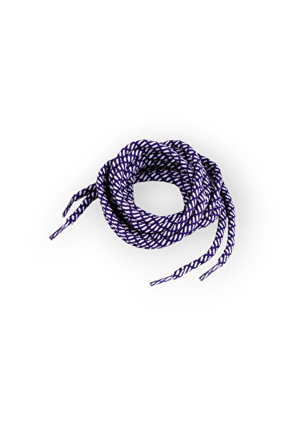 Crisalida Set de 2 șireturi rotunde din poliester pentru pantofi sport 0,5 x 130 cm, alb-violet