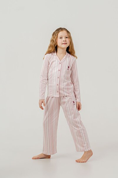 U.S. Polo Assn. 4-14 Years Licensed Us Polo Assn Girls' Set-Latte